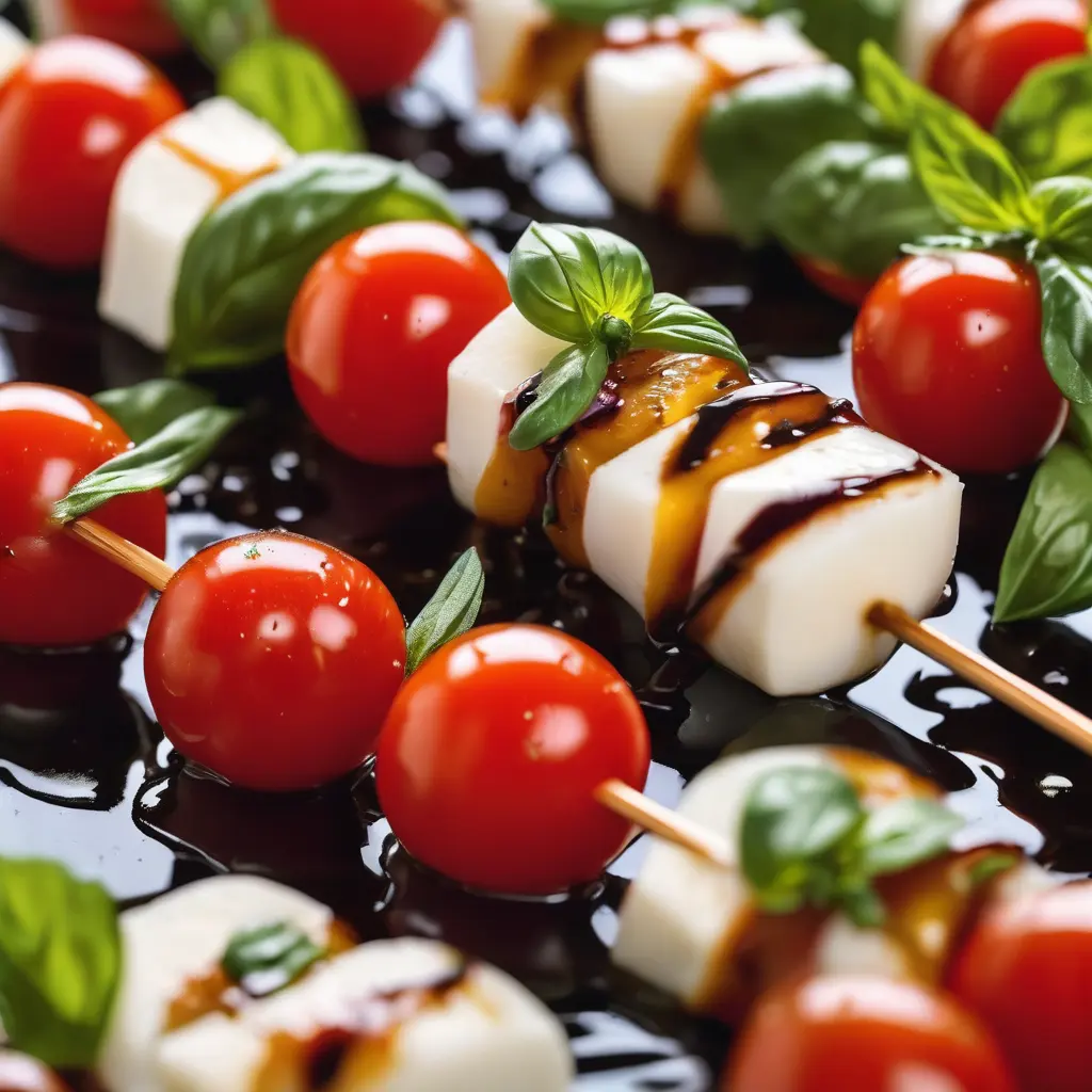 Caprese Salad Skewers with Balsamic Glaze
