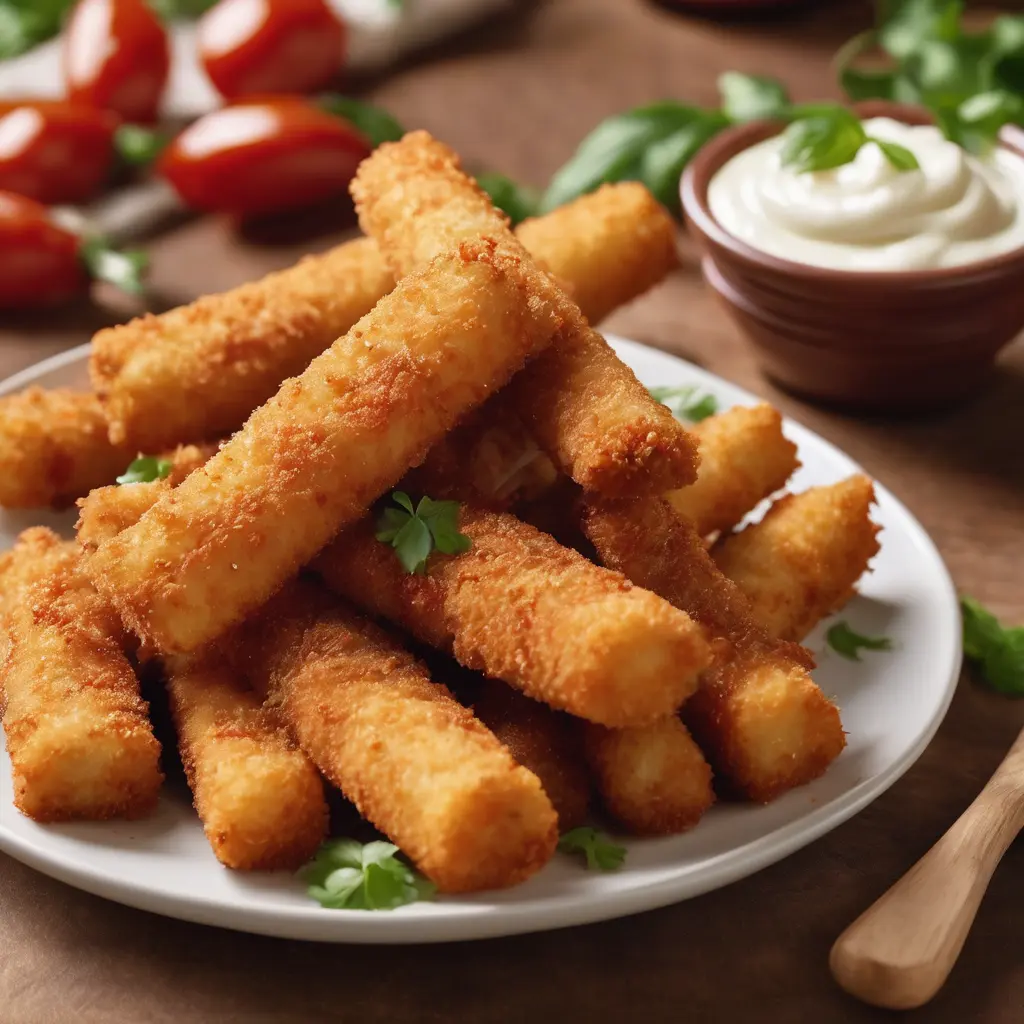 Mozzarella Sticks with Sun-Dried Tomato Pesto
